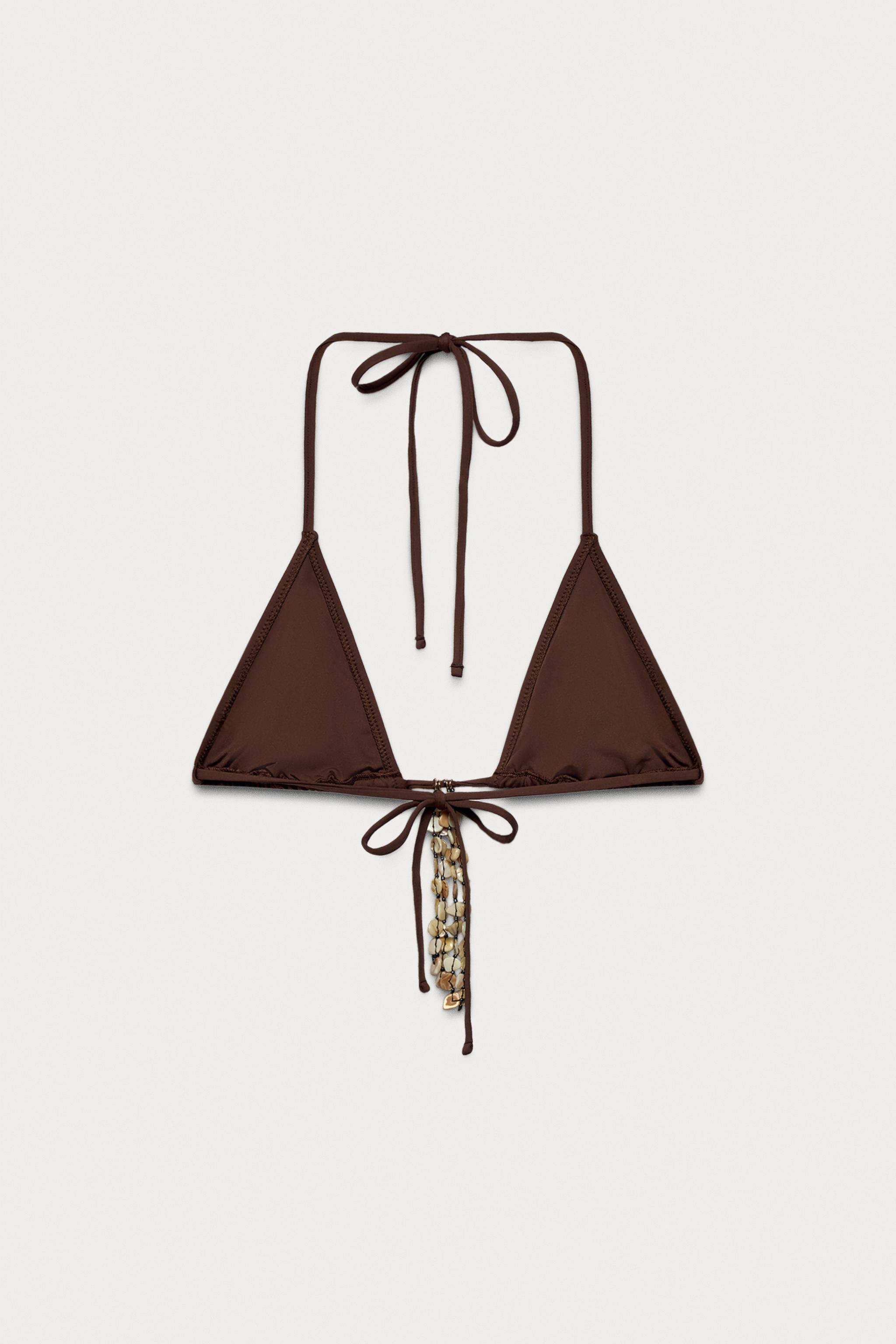 SHELL TRIANGLE BIKINI TOP MARISA BERENSON X ZARA